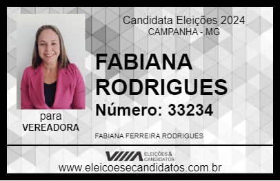 Candidato FABIANA RODRIGUES 2024 - CAMPANHA - Eleições