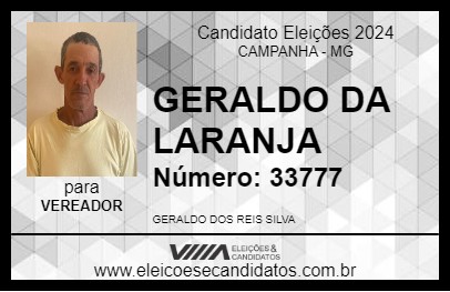 Candidato GERALDO DA LARANJA 2024 - CAMPANHA - Eleições