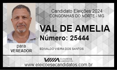 Candidato VAL DE AMELIA 2024 - CONGONHAS DO NORTE - Eleições