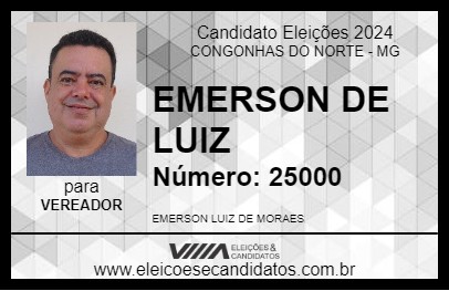 Candidato EMERSON DE LUIZ 2024 - CONGONHAS DO NORTE - Eleições