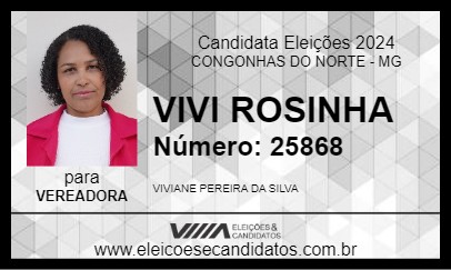 Candidato VIVI ROSINHA 2024 - CONGONHAS DO NORTE - Eleições