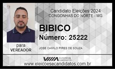 Candidato BIBICO 2024 - CONGONHAS DO NORTE - Eleições