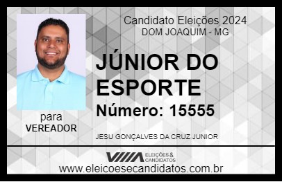 Candidato JÚNIOR DO ESPORTE 2024 - DOM JOAQUIM - Eleições