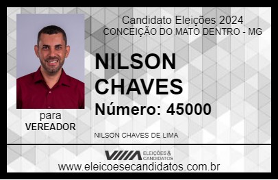 Candidato NILSON CHAVES 2024 - CONCEIÇÃO DO MATO DENTRO - Eleições