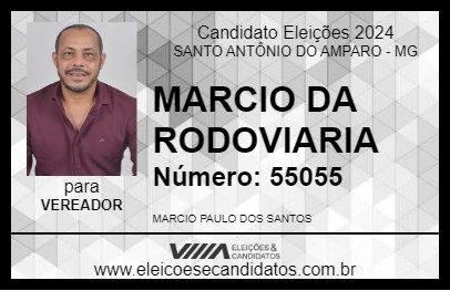 Candidato MÁRCIO RODOVIÁRIA 2024 - SANTO ANTÔNIO DO AMPARO - Eleições