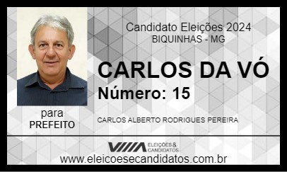 Candidato CARLOS DA VÓ 2024 - BIQUINHAS - Eleições