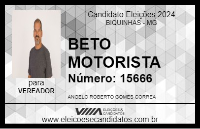 Candidato BETO MOTORISTA 2024 - BIQUINHAS - Eleições