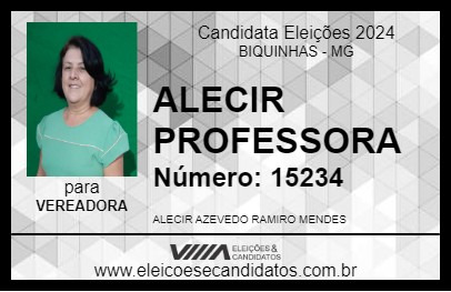 Candidato ALECIR PROFESSORA 2024 - BIQUINHAS - Eleições