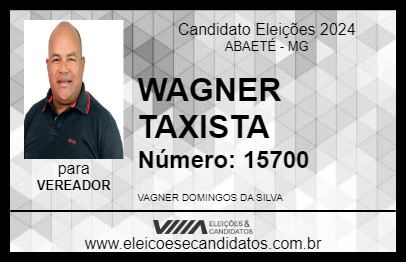 Candidato WAGNER TAXISTA 2024 - ABAETÉ - Eleições