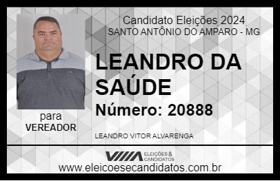 Candidato LEANDRO DA ONÇA 2024 - SANTO ANTÔNIO DO AMPARO - Eleições