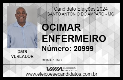 Candidato OCIMAR ENFERMEIRO 2024 - SANTO ANTÔNIO DO AMPARO - Eleições