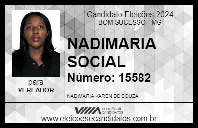 Candidato NADIMARIA SOCIAL 2024 - BOM SUCESSO - Eleições