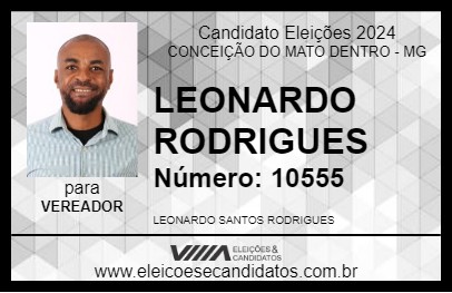 Candidato LEONARDO RODRIGUES 2024 - CONCEIÇÃO DO MATO DENTRO - Eleições