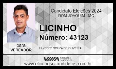 Candidato LICINHO 2024 - DOM JOAQUIM - Eleições