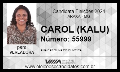 Candidato CAROL (KALU) 2024 - ARAXÁ - Eleições