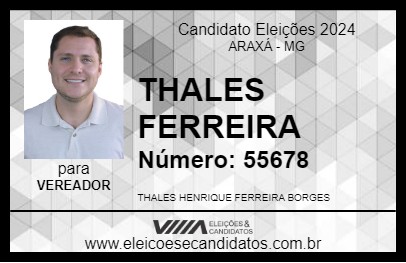 Candidato THALES FERREIRA 2024 - ARAXÁ - Eleições