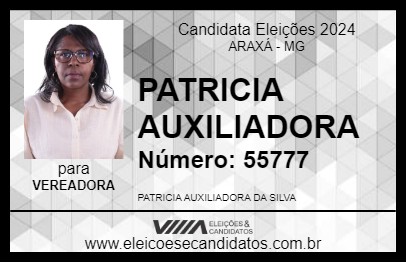 Candidato PATRICIA AUXILIADORA 2024 - ARAXÁ - Eleições