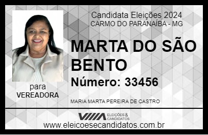 Candidato MARTA DO SÃO BENTO 2024 - CARMO DO PARANAÍBA - Eleições