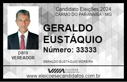 Candidato GERALDO EUSTÁQUIO 2024 - CARMO DO PARANAÍBA - Eleições