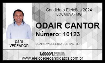 Candidato ODAIR CANTOR 2024 - BOCAIÚVA - Eleições