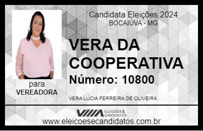 Candidato VERA DA COOPERATIVA 2024 - BOCAIÚVA - Eleições