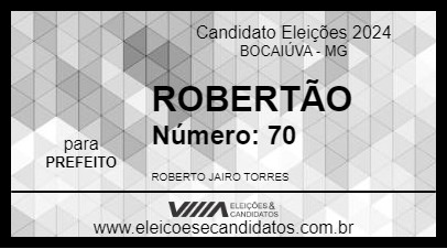 Candidato ROBERTÃO 2024 - BOCAIÚVA - Eleições