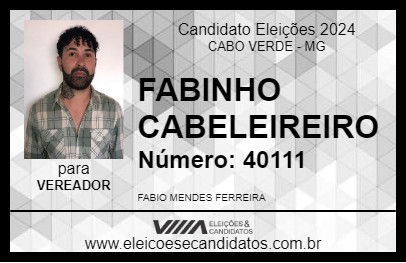 Candidato FABINHO CABELEIREIRO 2024 - CABO VERDE - Eleições