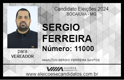 Candidato SERGIO FERREIRA 2024 - BOCAIÚVA - Eleições