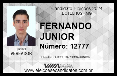 Candidato FERNANDO JUNIOR 2024 - BOTELHOS - Eleições