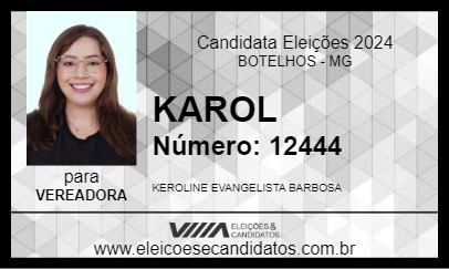 Candidato KAROL 2024 - BOTELHOS - Eleições