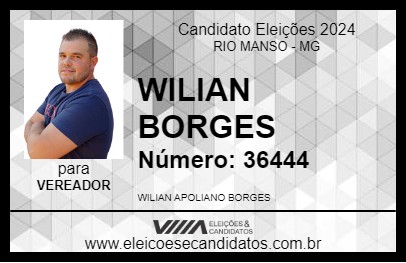 Candidato WILIAN BORGES 2024 - RIO MANSO - Eleições