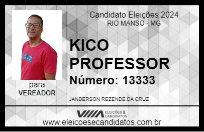 Candidato KICO PROFESSOR 2024 - RIO MANSO - Eleições