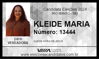 Candidato KLEIDE MARIA 2024 - RIO MANSO - Eleições