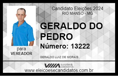 Candidato GERALDO DO PEDRO 2024 - RIO MANSO - Eleições