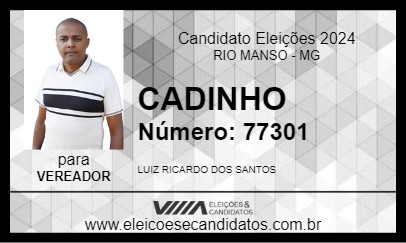 Candidato CADINHO 2024 - RIO MANSO - Eleições