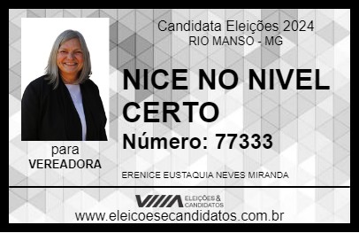 Candidato NICE NO NIVEL CERTO 2024 - RIO MANSO - Eleições