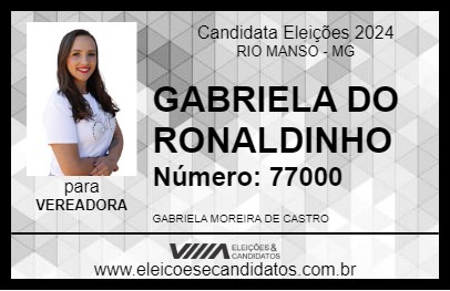 Candidato GABRIELA DO RONALDINHO 2024 - RIO MANSO - Eleições