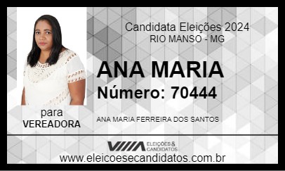 Candidato ANA MARIA 2024 - RIO MANSO - Eleições