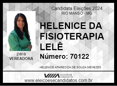 Candidato HELENICE DA FISIOTERAPIA LELÊ 2024 - RIO MANSO - Eleições