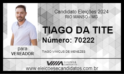 Candidato TIAGO DA TITE 2024 - RIO MANSO - Eleições