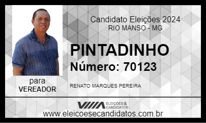 Candidato PINTADINHO 2024 - RIO MANSO - Eleições