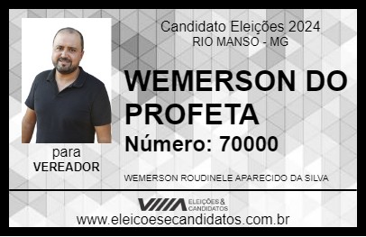 Candidato WEMERSON DO PROFETA 2024 - RIO MANSO - Eleições