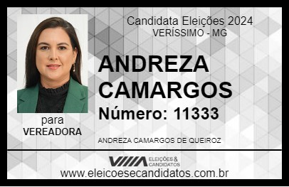 Candidato ANDREZA CAMARGOS 2024 - VERÍSSIMO - Eleições