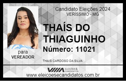 Candidato THAÍS DO THIAGUINHO 2024 - VERÍSSIMO - Eleições