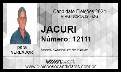 Candidato JACURI 2024 - VIRGINÓPOLIS - Eleições