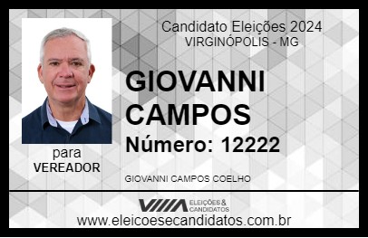 Candidato GIOVANNI CAMPOS 2024 - VIRGINÓPOLIS - Eleições