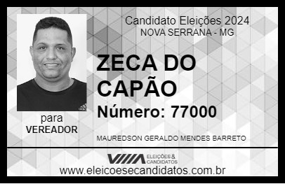 Candidato ZECA DO CAPÃO 2024 - NOVA SERRANA - Eleições