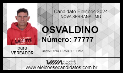 Candidato OSVALDINO 2024 - NOVA SERRANA - Eleições