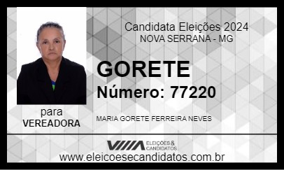 Candidato GORETE 2024 - NOVA SERRANA - Eleições