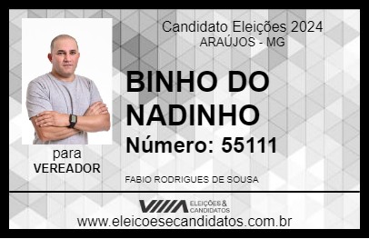 Candidato BINHO DO NADINHO 2024 - ARAÚJOS - Eleições